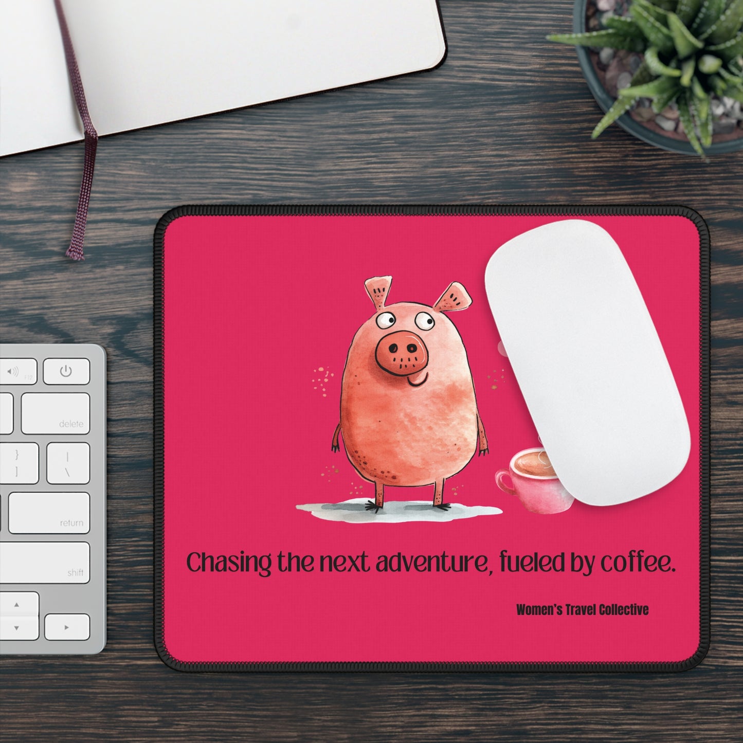 9”x7” Anti-Slip Mouse Pad, Travel Inspired Quote & Design
