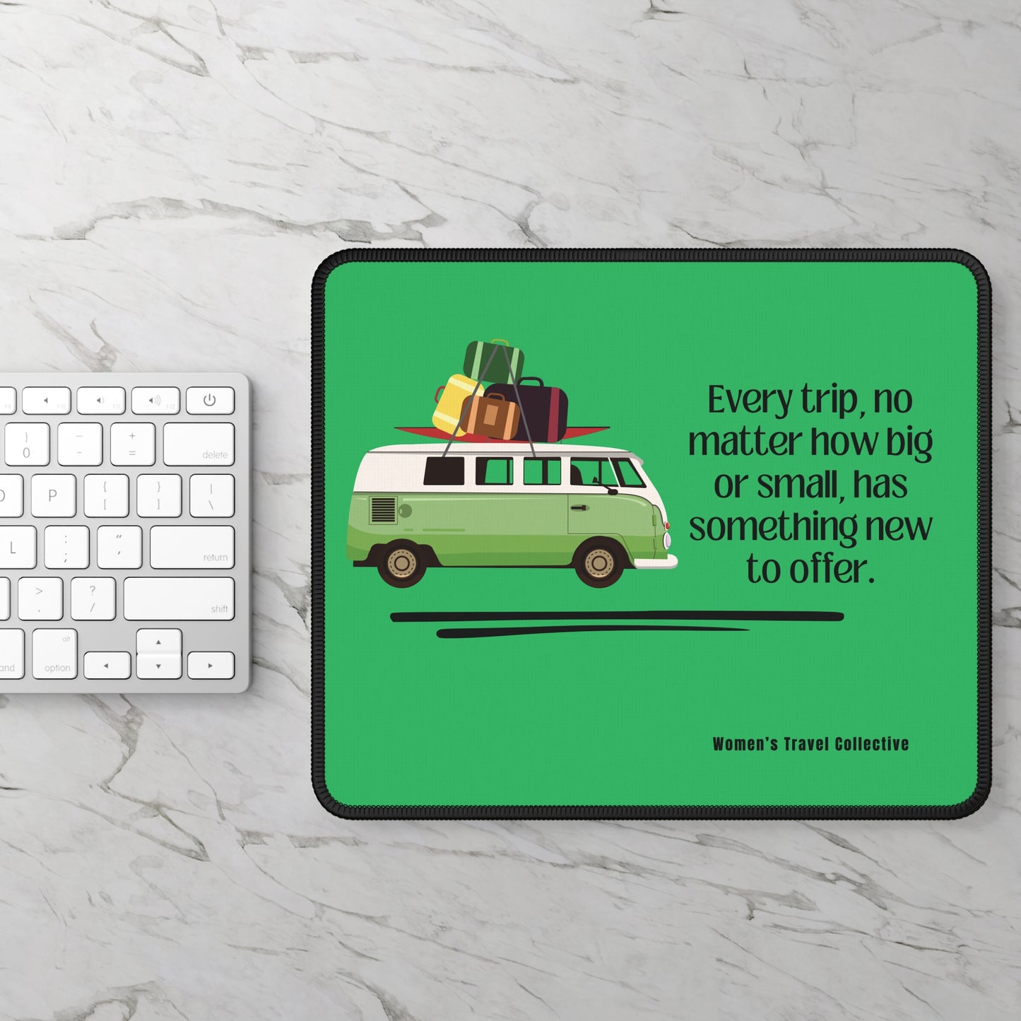 9”x7” Anti-Slip Mouse Pad, Travel Inspired Quote & Design