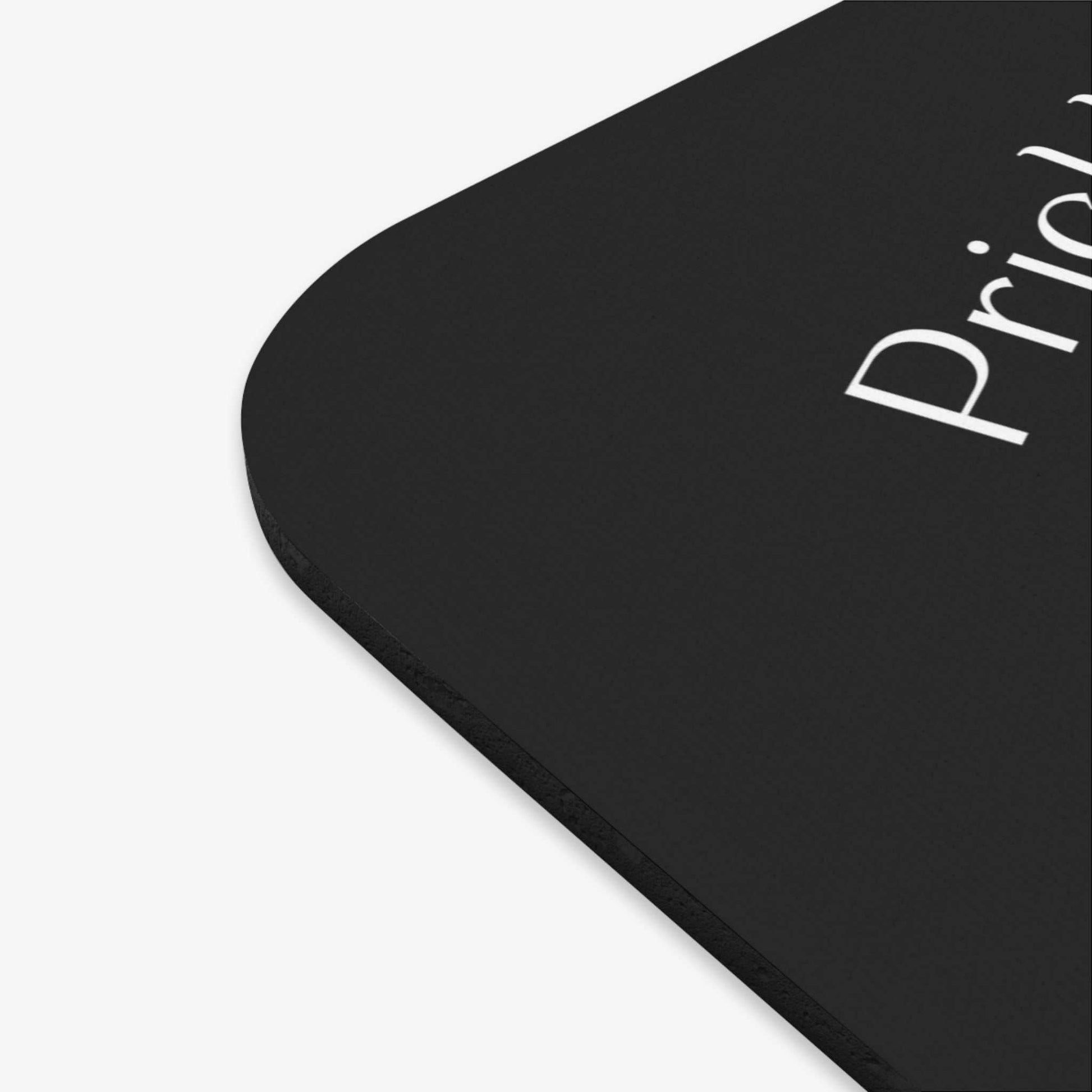 angled rectangle mouse pad with prickly porcupine and motivational saying