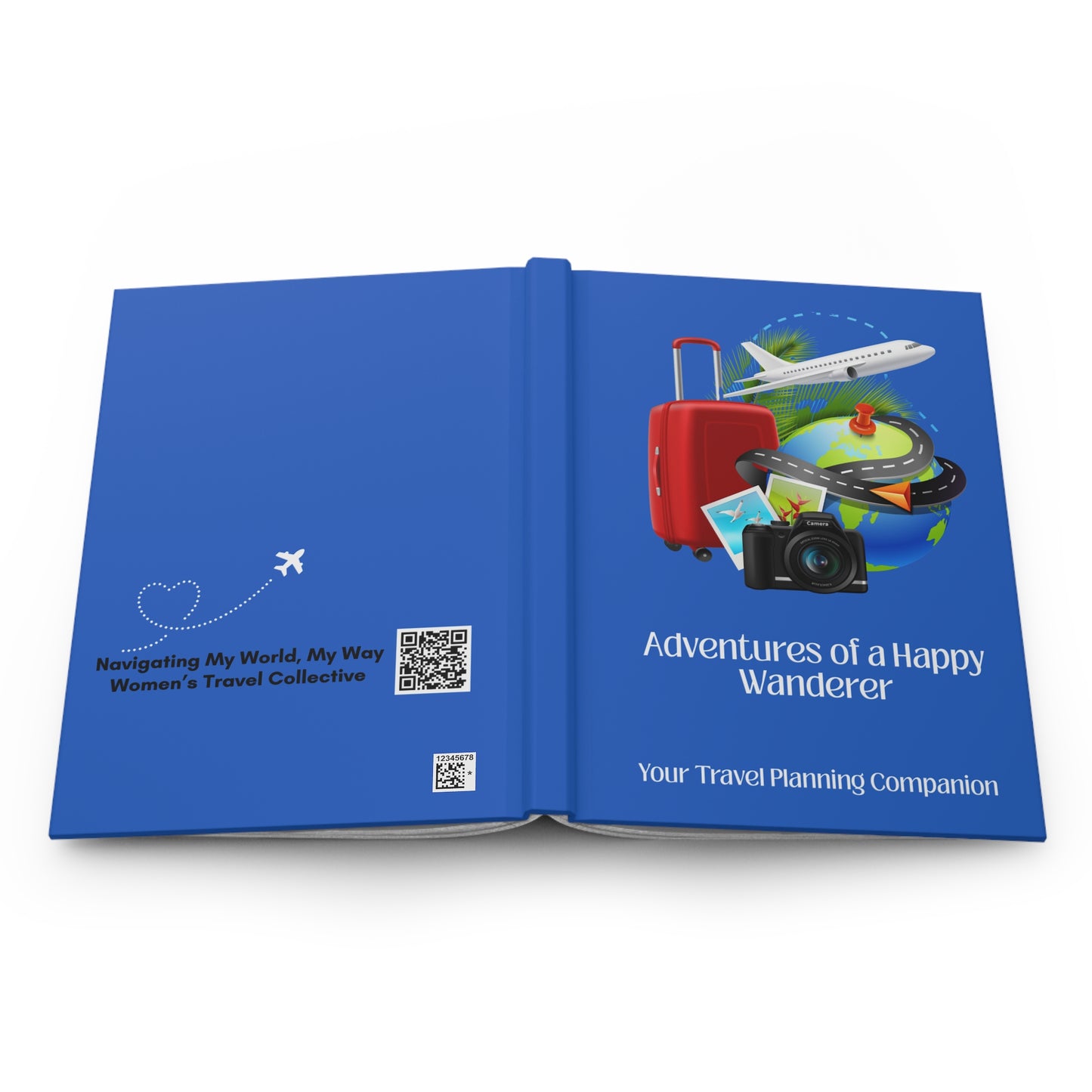 Happy Wanderer / Blue Travel Notebook, Hardcover, Perforated Pages