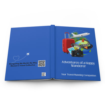 Happy Wanderer / Blue Travel Notebook, Hardcover, Perforated Pages
