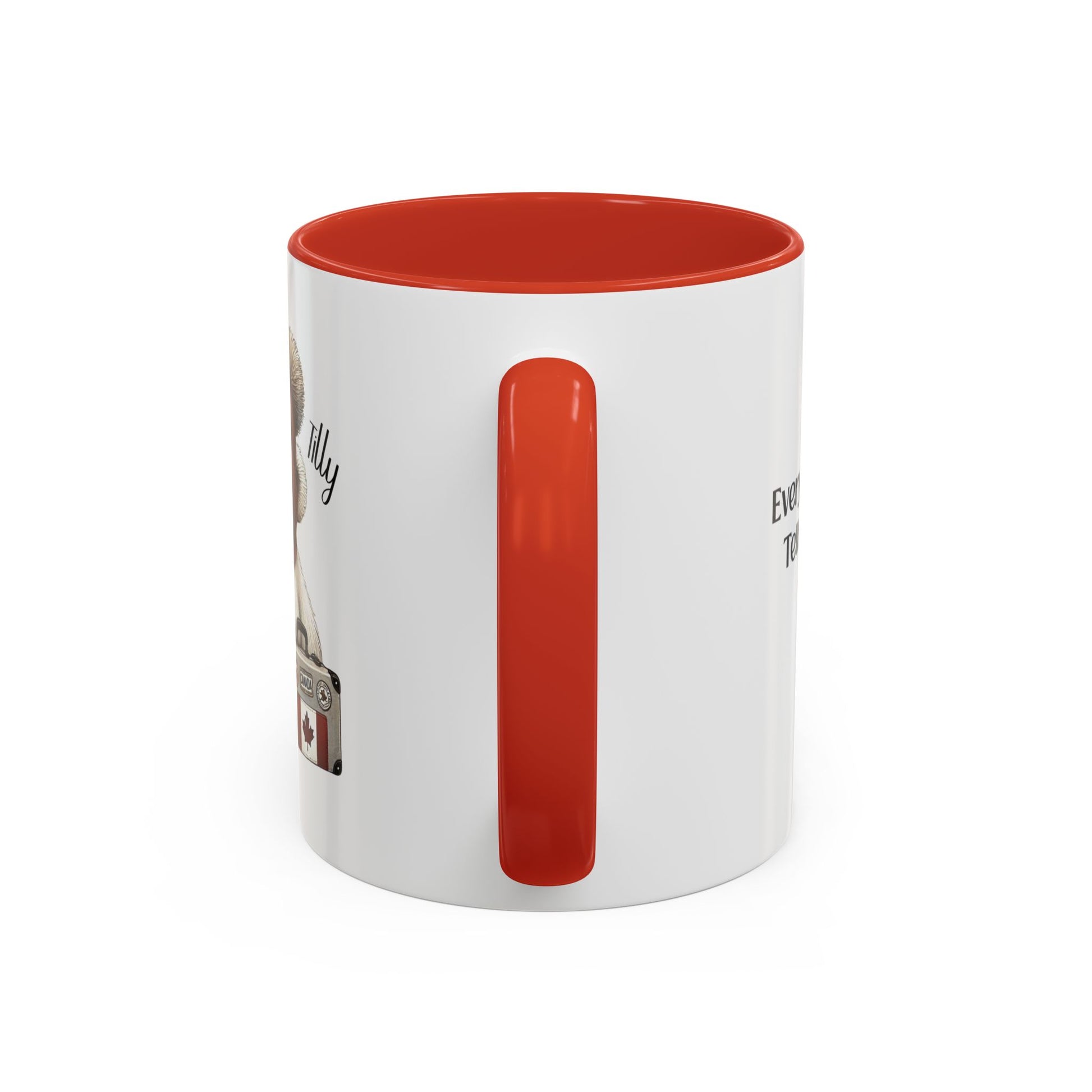 Tilly Red White Mug, with red handle and insides