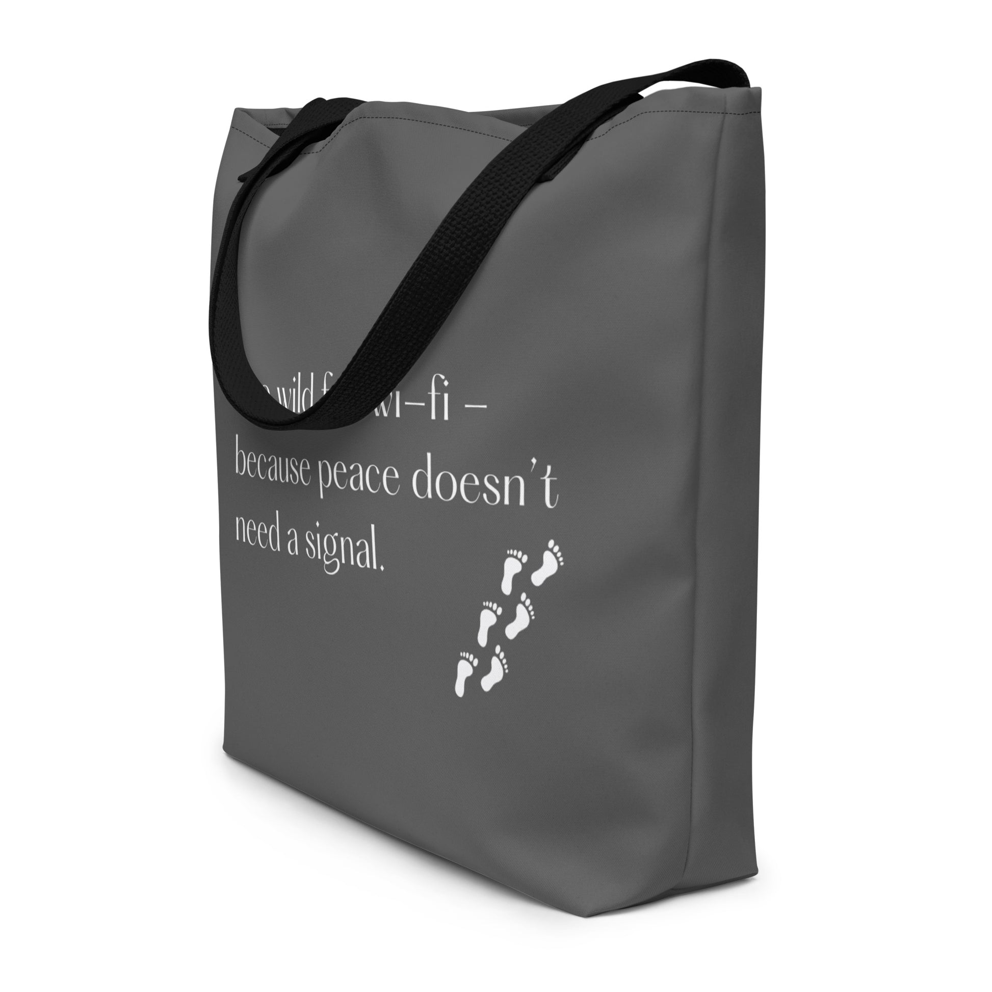 grey tote bag rectangle flat bottom