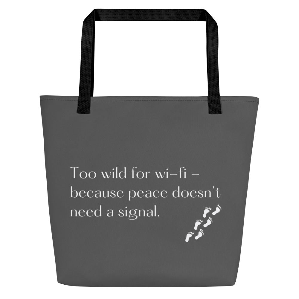 Dream Big Gray tote bag back view