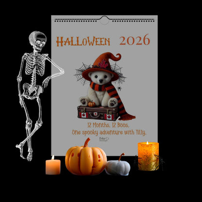 2026 Canada Halloween Calendar | Spooky Baby Polar Bear Mini Stories | Eco-Friendly