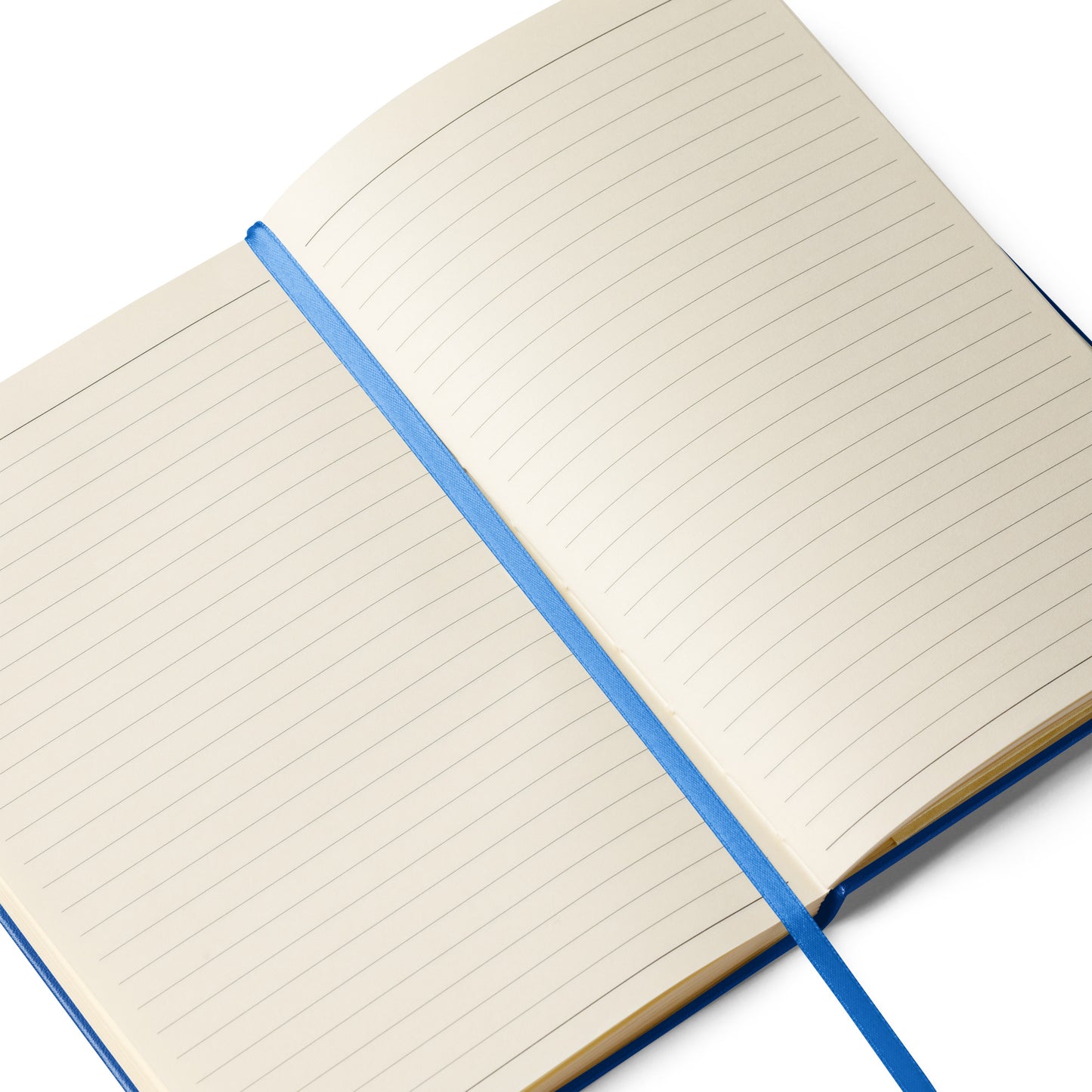 opened lined journal blue silk bookmark