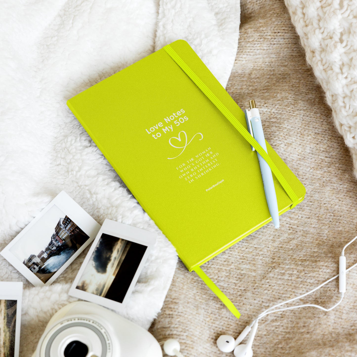 Green/Yellow journal with pen 