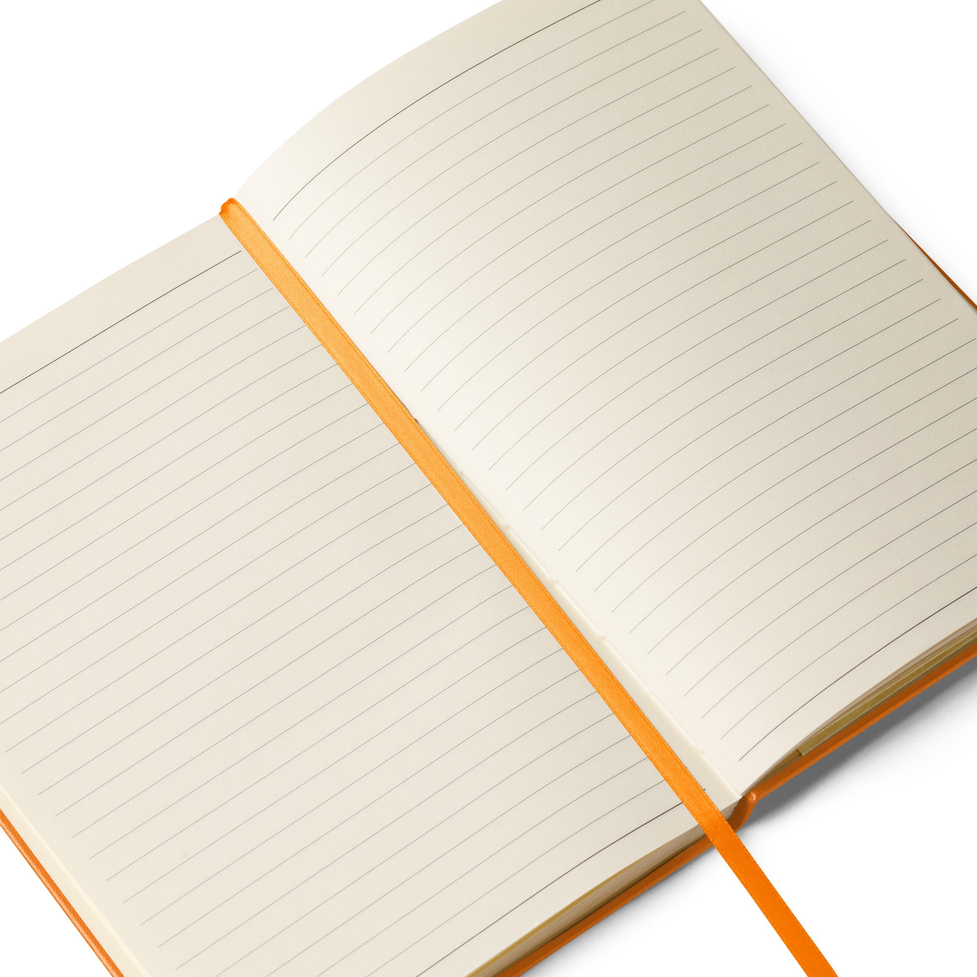 lined paper showing from orange journal