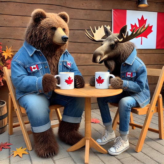 Oh! Canada – Canadian Tuxedo, 11oz, Ceramic Mug, Navy, Light Blue